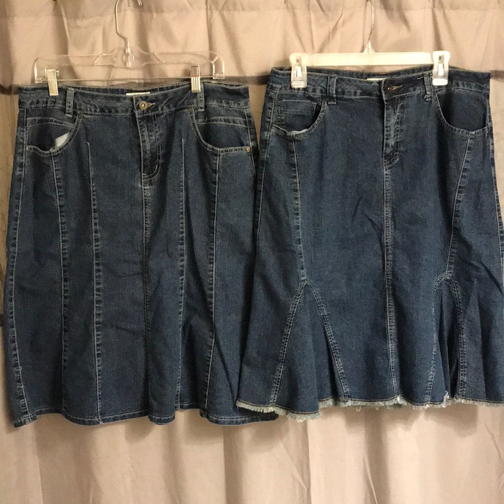2 Cato Blue Jean skirts